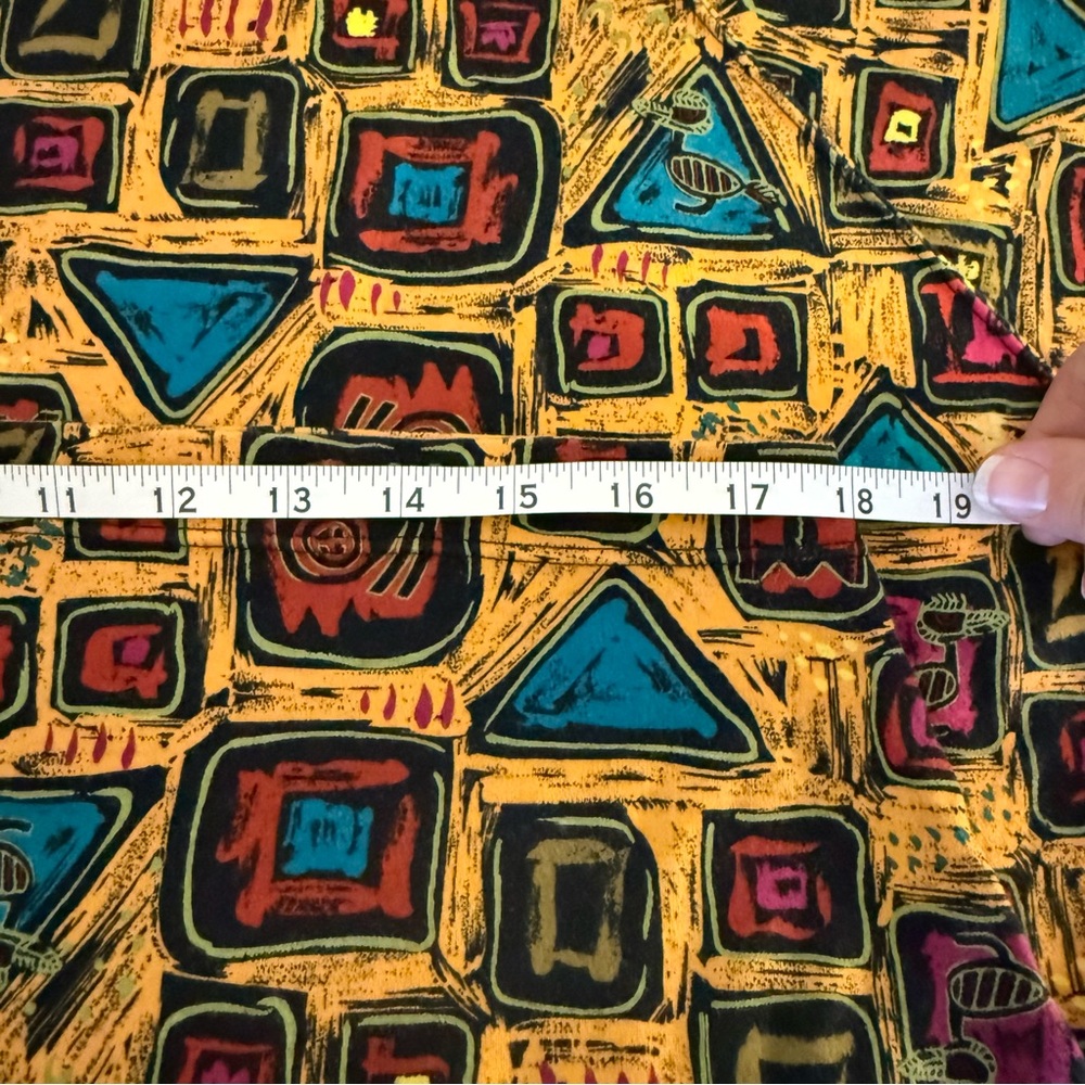 Vintage Anne Pinkerton Abstract Tribal Geometric Cotton Top Made in Japan Size M - Picture 11 of 11